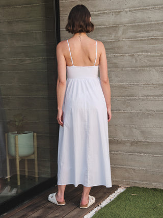 SP26-677-6195 - PIXIE POPLIN MIXED MEDIA MAXI DRESS