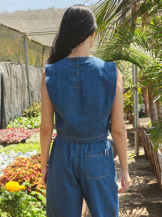 SP26-694-6227 - JAPANESE CHAMBRAY DARTED MUSCLE TANK