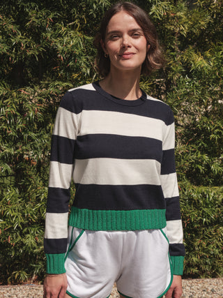 SP26-696-6192 - BLOCK STRIPE CREWNECK SWEATER