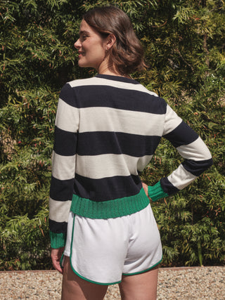 SP26-696-6192 - BLOCK STRIPE CREWNECK SWEATER