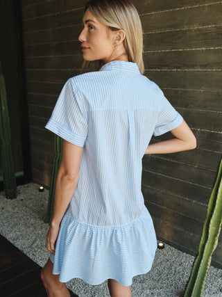 SP26-702-5938 - SPRING STRIPE POPLIN MINI SHIRT DRESS