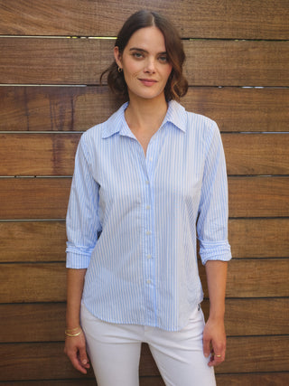 SP26-702-6232 - SPRING STRIPE POPLIN DOUBLE PLACKET SHIRT