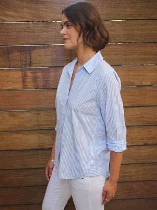SP26-702-6232 - SPRING STRIPE POPLIN DOUBLE PLACKET SHIRT