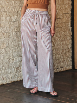 SP26-702-6233 - SPRING STRIPE POPLIN WIDE LEG TROUSER