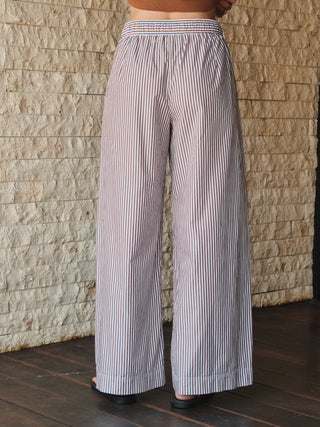 SP26-702-6233 - SPRING STRIPE POPLIN WIDE LEG TROUSER