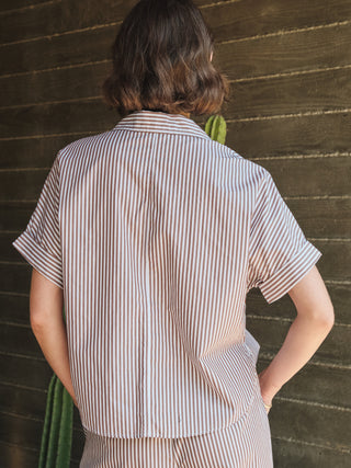 SP26-702-6235 - SPRING STRIPE POPLIN CAMP SHIRT