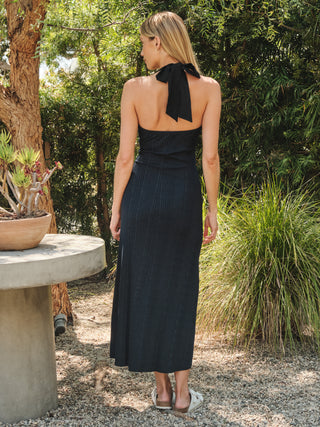 SP26-703-6246 - VARIEGATED RIB HALTER DRESS