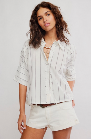 SEASIDE COTTON STRIPE SHIRT