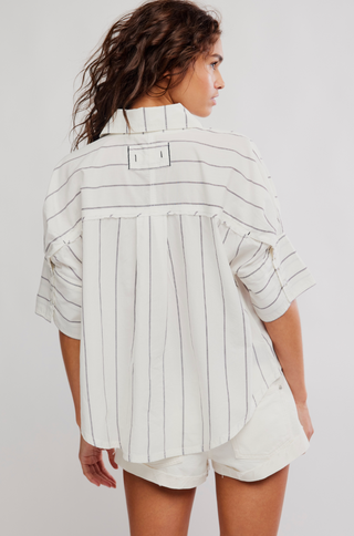 SEASIDE COTTON STRIPE SHIRT