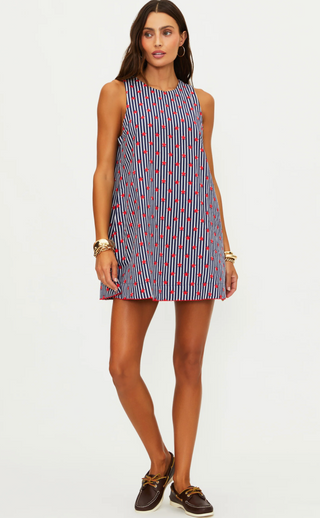 Caprina Mini Dress Star Spangled Seas Linen