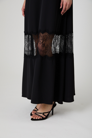 Quinn Crepe Lace Maxi Dress
