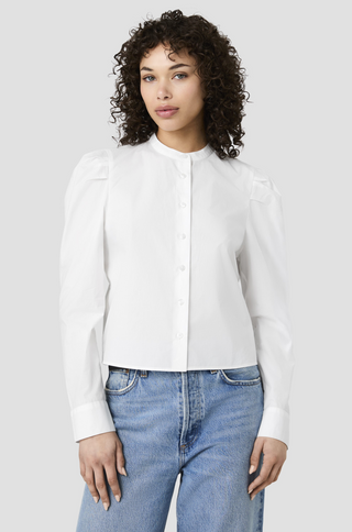 Cambria Cotton Button Down Puff Sleeve Shirt