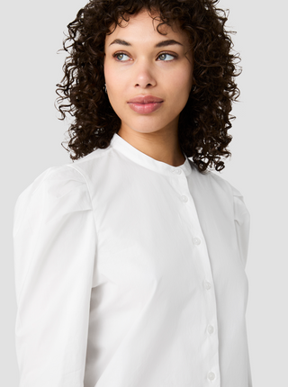 Cambria Cotton Button Down Puff Sleeve Shirt