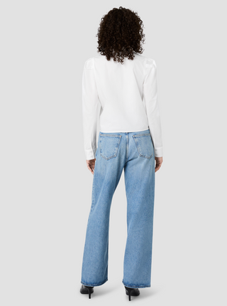 Cambria Cotton Button Down Puff Sleeve Shirt