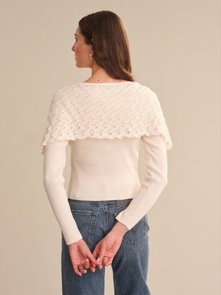 BEATRICE CAPE CROCHET LIKE CARDIGAN