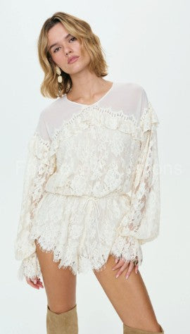 Country Rose Lace Romper