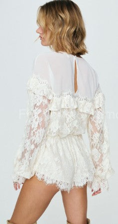 Country Rose Lace Romper