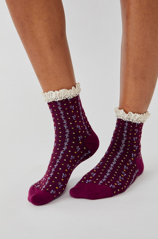 ROSEBUD WAFFLE KNIT ANKLE