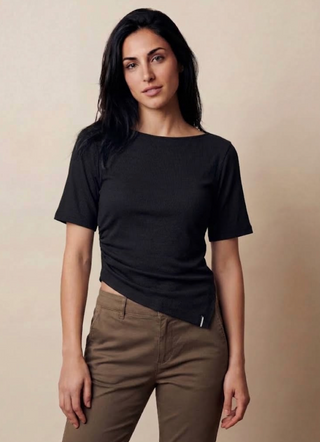 FINE 2X1 RIB L/S ASYMMETRIC BOATNECK TOP