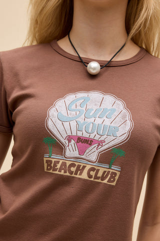 SUN YOUR BUNS SLIM RINGER TEE