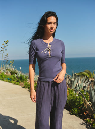 SP26-361-H08 - LACE UP COASTAL TOP