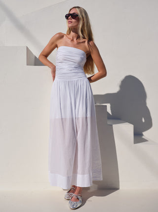 SU26-AD-6364 - VOILE RUCHED TUBE TOP DRESS
