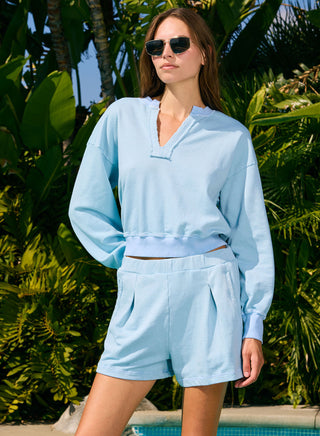 SU26-SNW-H90 - RAW EDGE SPLIT NECK SWEATSHIRT