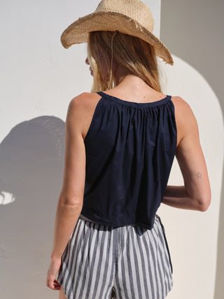 SU26-202-6354 - VOILE V-NECK BUTTONED CAMI