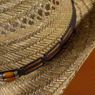 Western Leather Strap Straw Cowboy Hat