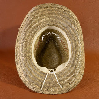 Western Leather Strap Straw Cowboy Hat