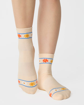 Flower Crown Ankle Grip Sock