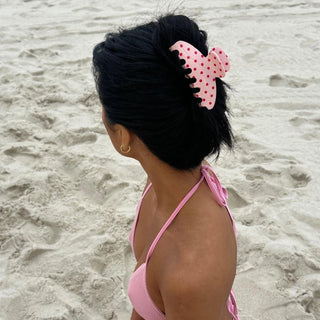 BIG EFFING CLIP IN BLUSH POLKA DOT