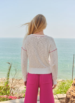 SP26-CS-H60 - V-NECK SWEATER W/ CONTRAST STITING