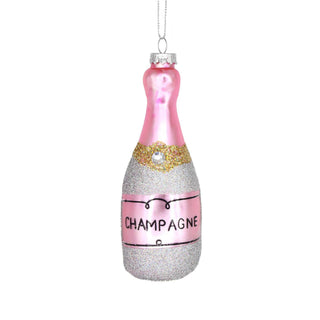 Pink Champagne Christmas Ornament