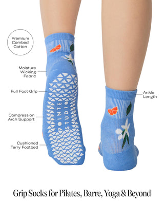 Orange Toss Ankle Grip Sock