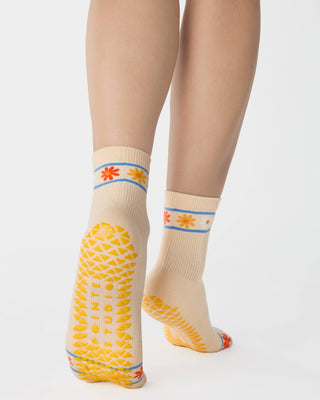Flower Crown Ankle Grip Sock