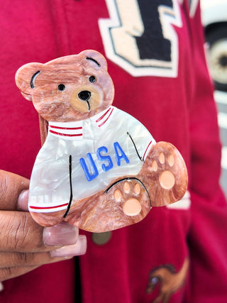 USA Teddy Claw Hair Clip