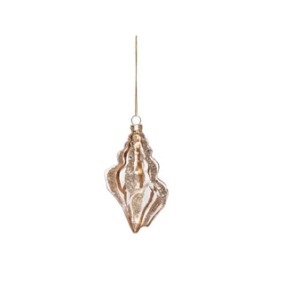 Christmas Gold Shell Blown Glass Ornament