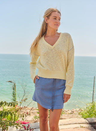 SP26-CS-H60 - V-NECK SWEATER W/ CONTRAST STITING
