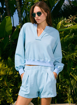 SU26-SNW-H90 - RAW EDGE SPLIT NECK SWEATSHIRT