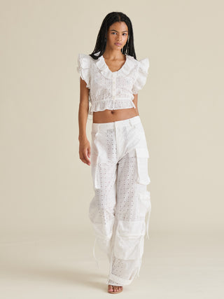 DUO PANT IN EYELET