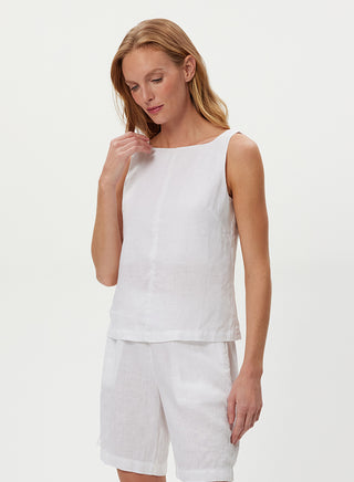 ZORA STRAIGHT NECK SLEEVELESS TOP